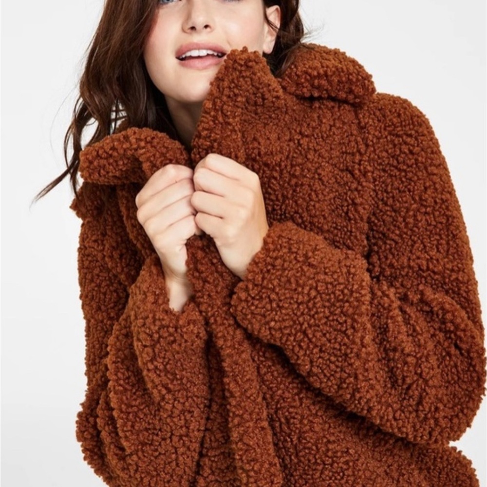 Forever 21 Contemporary Teddy Sherpa Coat Size M
